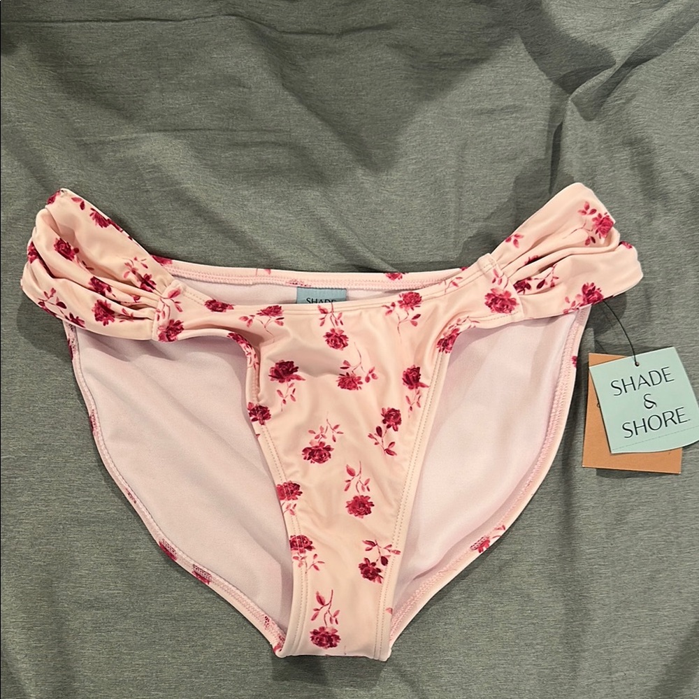 Shade & Shore Light Pink Floral Bikini Bottom